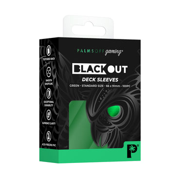 Blackout Deck Sleeves - Green - Palms Off Gaming