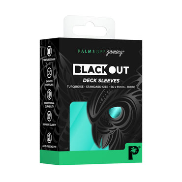 Blackout Deck Sleeves - Turquoise - Palms Off Gaming