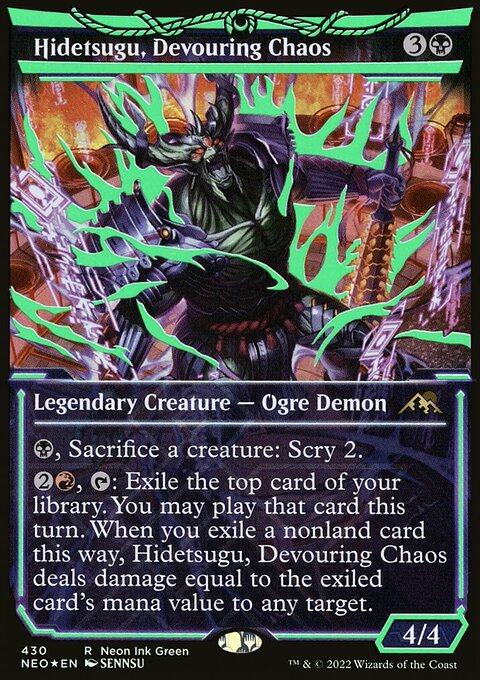 Hidetsugu, Devouring Chaos (Neon Ink Green) [Kamigawa: Neon Dynasty]