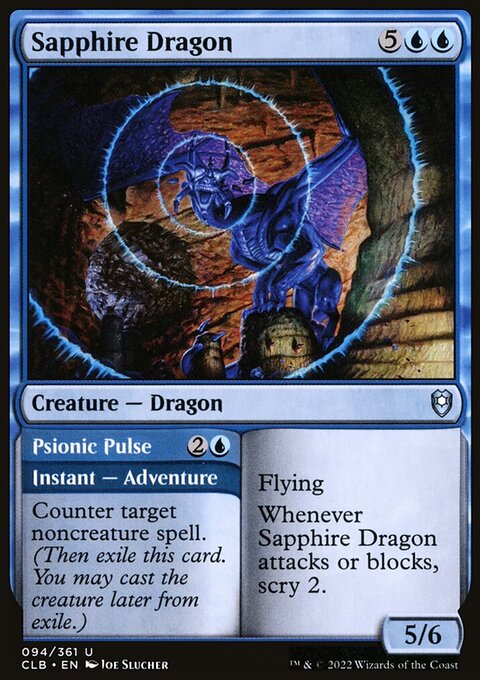 Sapphire Dragon // Psionic Pulse [Commander Legends: Battle for Baldur's Gate]
