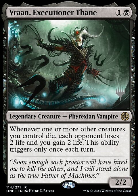 Vraan, Executioner Thane [Phyrexia: All Will Be One Prerelease Promos]