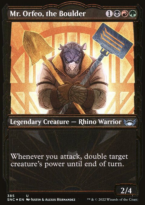 Mr. Orfeo, the Boulder (Showcase Golden Age Gilded Foil) [Streets of New Capenna]