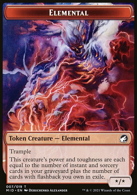 Zombie (005) // Elemental Double-Sided Token [Innistrad: Midnight Hunt Tokens]