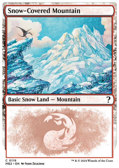 Snow-Covered Mountain (White Border) [Mystery Booster 2]