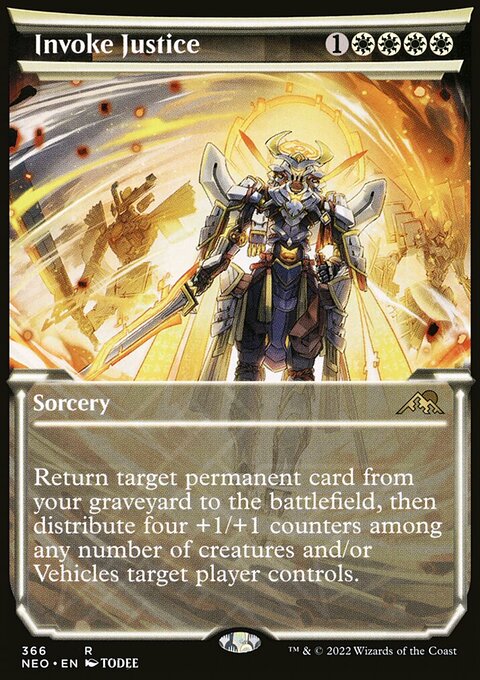 Invoke Justice (Showcase Soft Glow) [Kamigawa: Neon Dynasty]