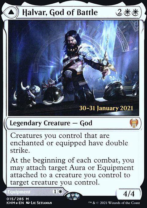 Halvar, God of Battle // Sword of the Realms [Kaldheim Prerelease Promos]