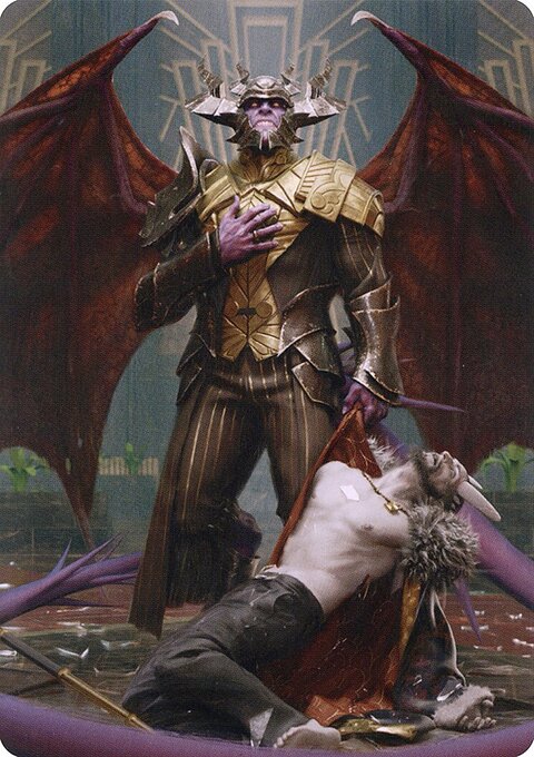 Ob Nixilis, the Adversary 1 Art Card (Gold-Stamped Signature) [Streets of New Capenna Art Series]