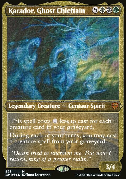 Karador, Ghost Chieftain (Etched) [Commander Legends]