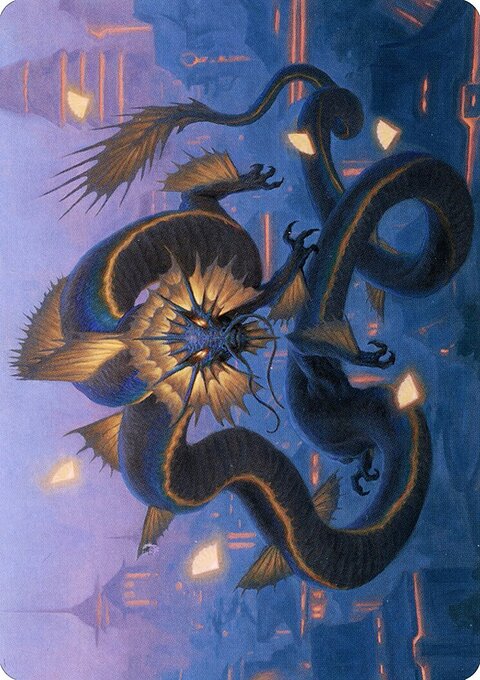 Ao, the Dawn Sky 1 Art Card (Gold-Stamped Signature) [Kamigawa: Neon Dynasty Art Series]