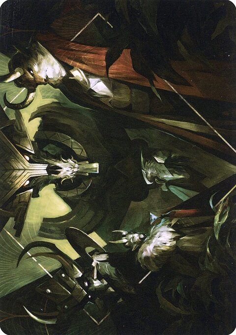 Meeting of the Five Art Card (Gold-Stamped Signature) [Streets of New Capenna Art Series]