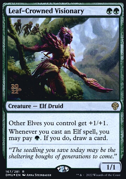 Leaf-Crowned Visionary [Dominaria United Prerelease Promos]