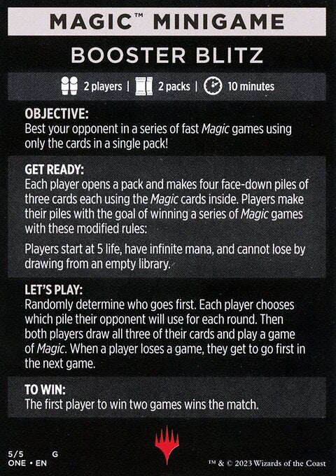 Booster Blitz (Magic Minigame) [Phyrexia: All Will Be One Minigame]