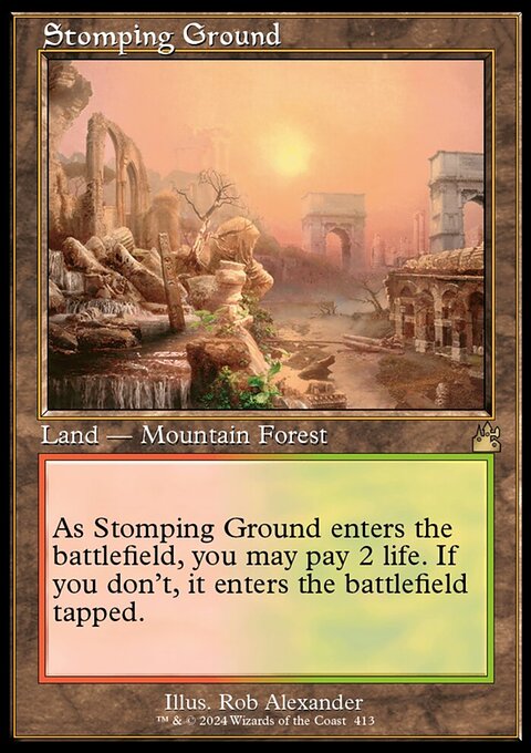 Stomping Ground (Retro) (Serialized) [Ravnica Remastered]