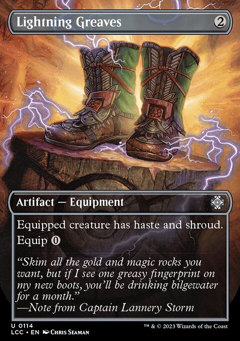 Lightning Greaves (Borderless) [The Lost Caverns of Ixalan Commander]