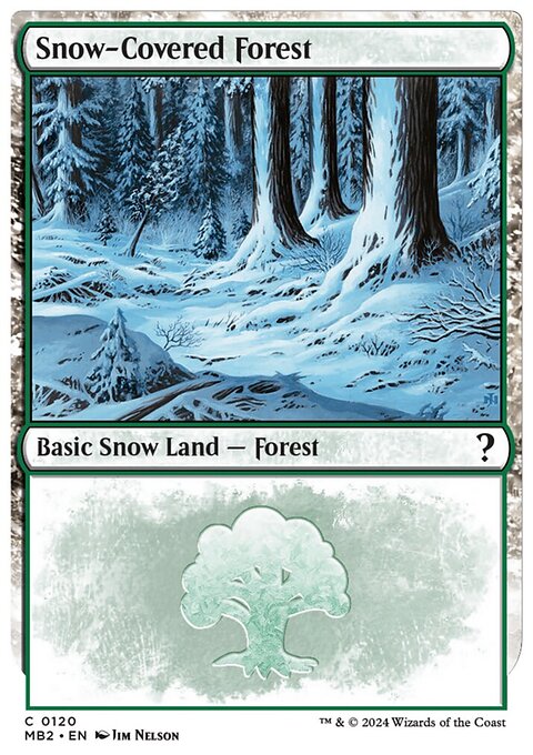 Snow-Covered Forest (White Border) [Mystery Booster 2]