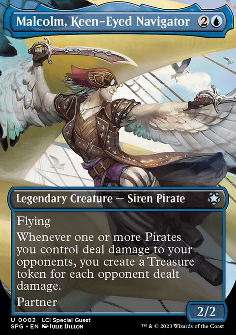 Malcolm, Keen-Eyed Navigator (Borderless) [The Lost Caverns of Ixalan Special Guests]