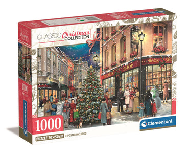 Clementoni Puzzle Christmas Stroll Book Shop 1,000 Pieces