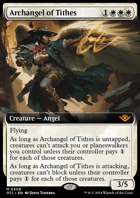 Archangel of Tithes (Extended Art) [Outlaws of Thunder Junction]