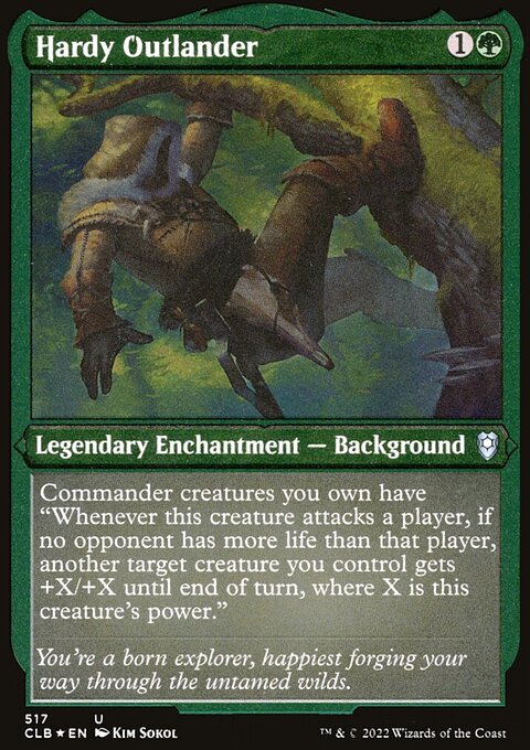 Hardy Outlander (Foil Etched) [Commander Legends: Battle for Baldur's Gate]