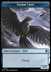 Storm Crow // Bird (003) Double-Sided Token [Bloomburrow Commander Tokens]