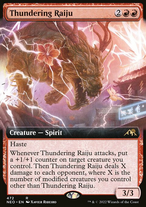 Thundering Raiju (Extended Art) [Kamigawa: Neon Dynasty]
