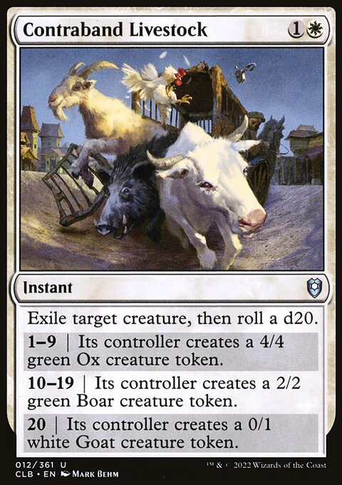 Contraband Livestock [Commander Legends: Battle for Baldur's Gate]