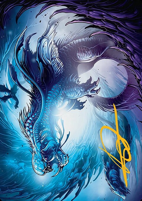 Roiling Dragonstorm Art Card (33/54) (Gold-Stamped Signature) [Tarkir: Dragonstorm Art Series]