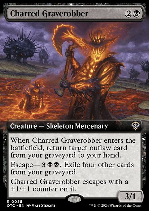 Charred Graverobber (Extended Art) [Outlaws of Thunder Junction Commander]