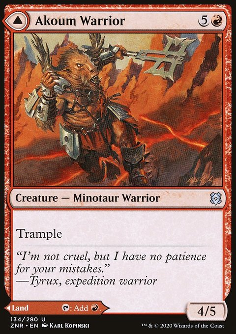 Akoum Warrior // Akoum Teeth [Zendikar Rising]