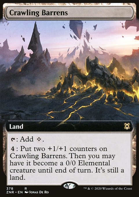Crawling Barrens (Extended Art) [Zendikar Rising]