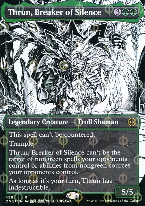 Thrun, Breaker of Silence (Borderless Manga Step-and-Compleat Foil) [Phyrexia: All Will Be One]