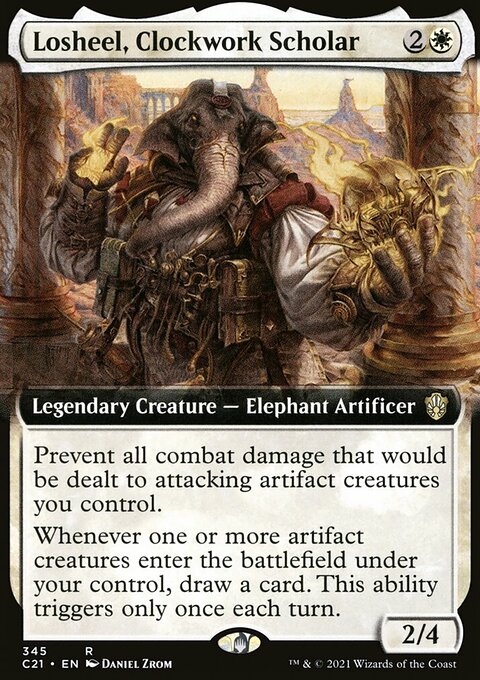 Losheel, Clockwork Scholar (Extended Art) [Commander 2021]