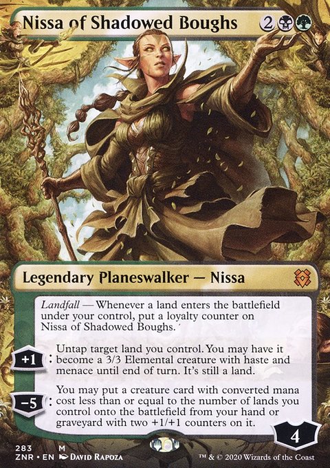 Nissa of Shadowed Boughs (Borderless) [Zendikar Rising]