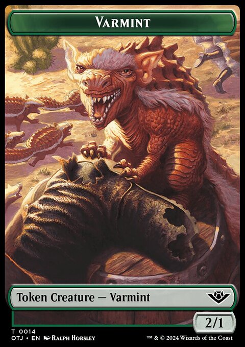 Mercenary // Varmint Double-Sided Token [Outlaws of Thunder Junction Tokens]
