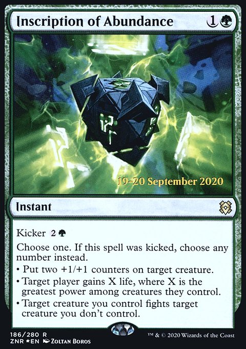 Inscription of Abundance [Zendikar Rising Prerelease Promos]