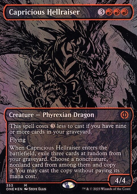 Capricious Hellraiser (Oil Slick Raised Foil) [Phyrexia: All Will Be One]