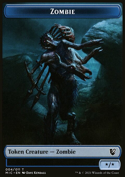 Zombie (005) // Zombie (004) Double-Sided Token [Innistrad: Midnight Hunt Commander Tokens]