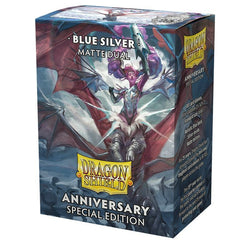Dragon Shield Anniversary Edition Blue Silver Matte Dual Art Sleeves 100 Pack