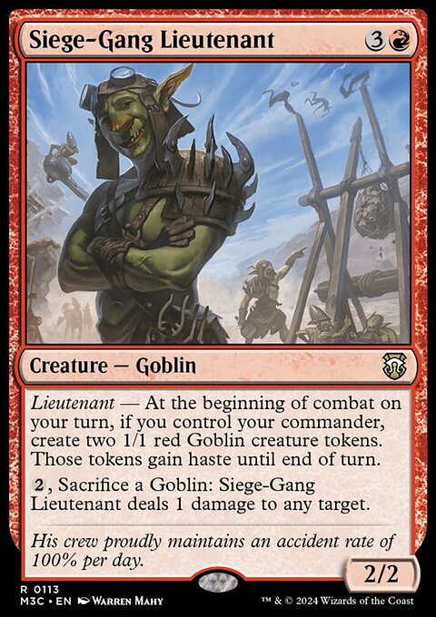 Siege-Gang Lieutenant [Modern Horizons 3 Commander]