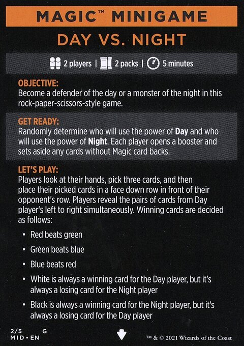 Day Vs. Night (Magic Minigame) [Innistrad: Midnight Hunt Minigame]
