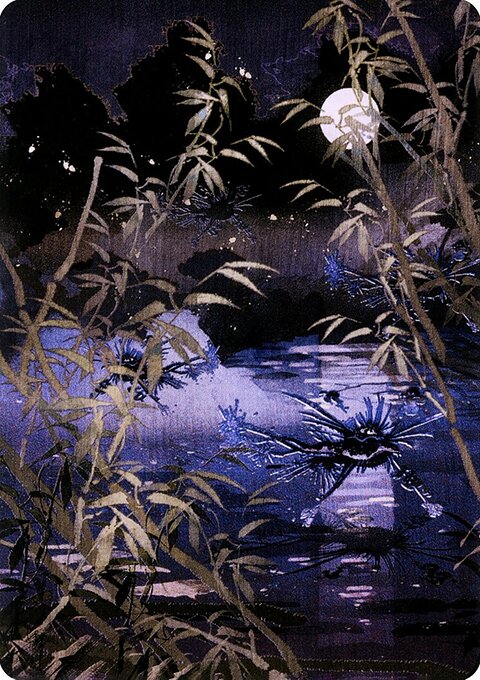 Swamp Art Card (Gold-Stamped Signature) [Kamigawa: Neon Dynasty Art Series]