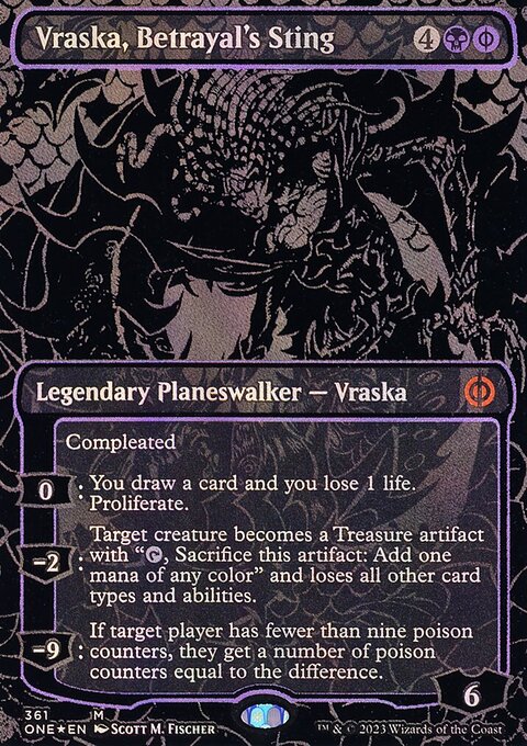Vraska, Betrayal's Sting (Oil Slick Raised Foil) [Phyrexia: All Will Be One]