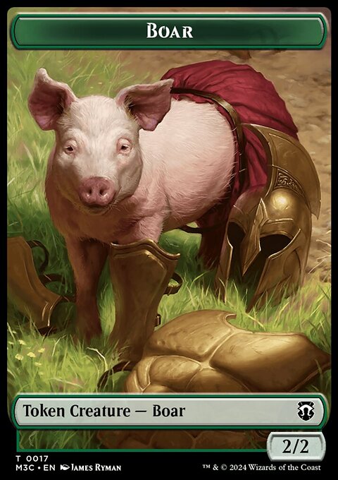 Boar (Ripple Foil) // Forest Dryad Double-Sided Token [Modern Horizons 3 Commander Tokens]
