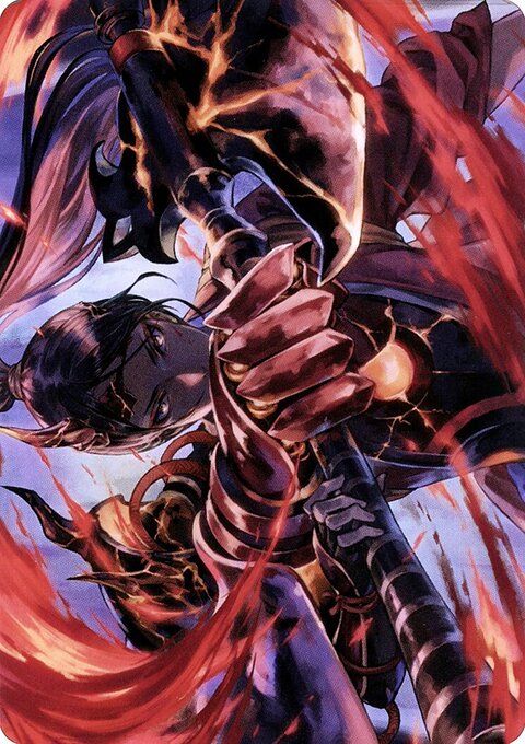 Risona, Asari Commander Art Card (Gold-Stamped Signature) [Kamigawa: Neon Dynasty Art Series]