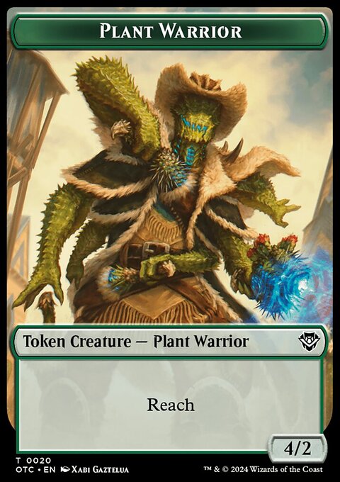 Plant Warrior // Treasure Double-Sided Token [Outlaws of Thunder Junction Commander Tokens]