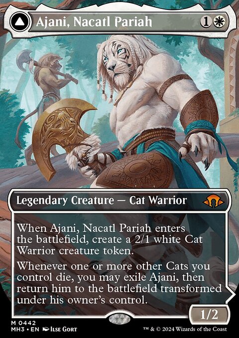 Ajani, Nacatl Pariah // Ajani, Nacatl Avenger (Borderless) [Modern Horizons 3]