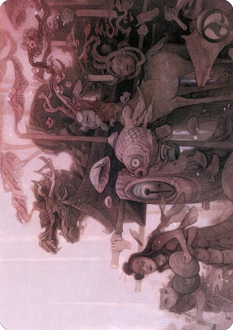 March of Burgeoning Life Art Card (Gold-Stamped Signature) [Kamigawa: Neon Dynasty Art Series]