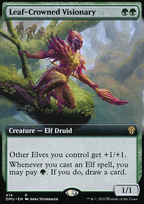 Leaf-Crowned Visionary (Extended Art) [Dominaria United]