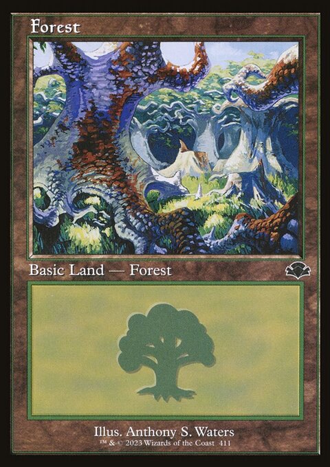 Forest (411) (Retro) [Dominaria Remastered]