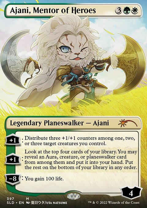 Ajani, Mentor of Heroes (Borderless) [Secret Lair Drop Series]